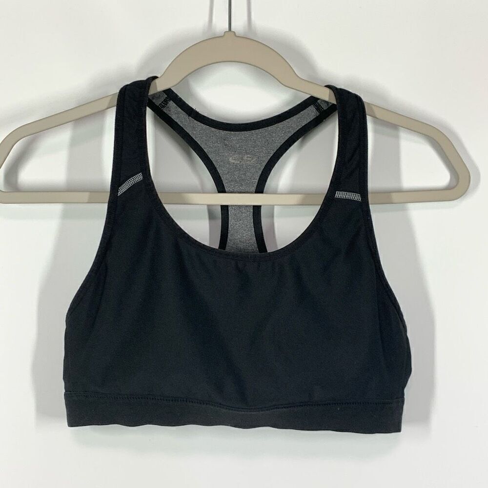 Champion Women's Racerback Scoop Neck Power Core Sports Bra Black Size Small
